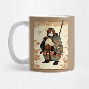 Samurai Penguin Art Nouveau Mug